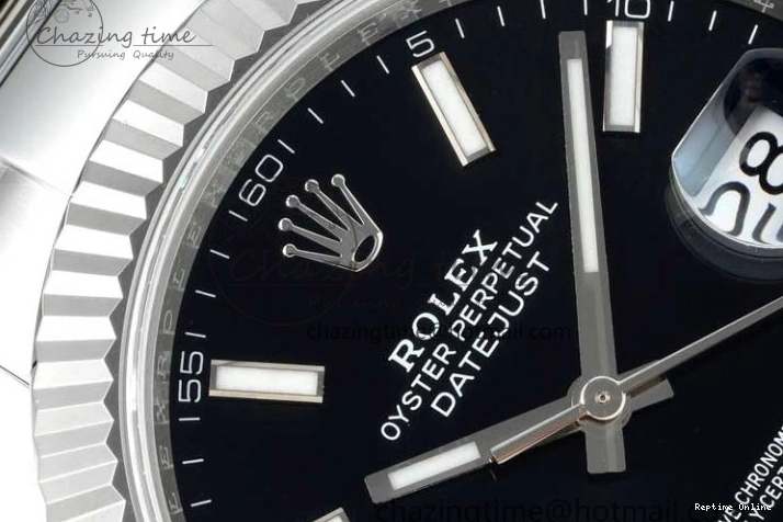 0128 Youthful DateJust 41 126334 NTF 1:1 Best Edition 904L Steel Black Stick Dial on Oyster Bracelet VR 2286